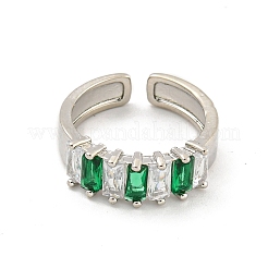 Anneaux de manchette ouverts en laiton micro pavé de zircone cubique&nbsp;RJEW-G309-46P