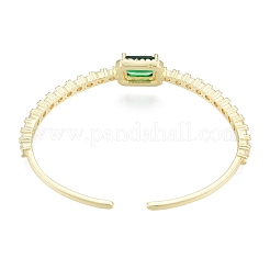Rechteckiger Armreif mit offener Manschette aus Zirkonia&nbsp;BJEW-G651-05G-02