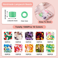 1000pcs 10 Farben handgemachte Bunte Malerei-Perlen&nbsp;LAMP-TA0001-29