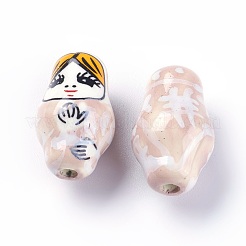 Perline porcellana stampato fatto a mano&nbsp;PORC-E015-07E