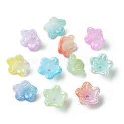 120 Stück 8 Farben UV-beschichtete schillernde Acrylperlenkappen&nbsp;OACR-FS0001-64