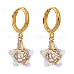 Ensembles de bijoux en verre étoile galvanoplastie&nbsp;SJEW-JS01120-01