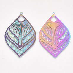 Pendentifs en filigrane d'acier inoxydable 304 plaqués par ions (IP) de grande taille&nbsp;X-STAS-S108-35