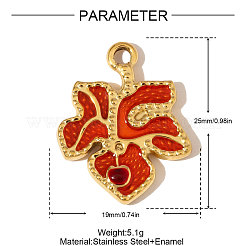 304 Edelstahl-Emaille-Anhänger&nbsp;STAS-OY006-60G