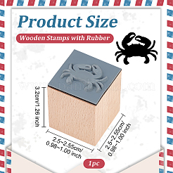Holzstempel mit Gummi&nbsp;DIY-WH0002-65H