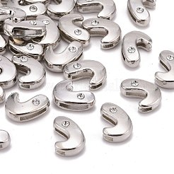 Perles coulissantes de lettre pour la fabrication de bracelet de montre&nbsp;X-ALRI-O012-J-NR