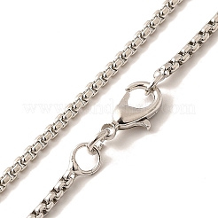 Collares de cadena de caja de latón con revestimiento de rejilla de 1.8 mm para mujeres y hombres&nbsp;MAK-L044-60P-2