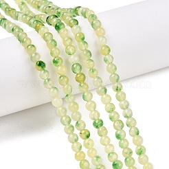 Teñidos naturales blancas abalorios de jade hebras&nbsp;G-T140-4mm-A05