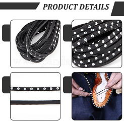 Flache Lederschnur für Schuhmacher mit Metallniete&nbsp;AJEW-WH0561-08B