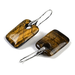 Natürliche Tigerauge Ohrringe&nbsp;EJEW-C119-02P-07