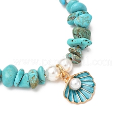 Braccialetti con perle di turchese sintetico&nbsp;BJEW-JB12413-03