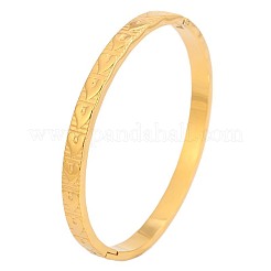 Bracelets manchettes à charnière en acier inoxydable 304 avec motif cœur en relief pour femmes&nbsp;WG2D3B0-01