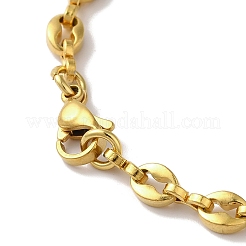 Bracelets à chaîne en acier inoxydable 304 plaqué ion (IP) en forme de grain de café pour femmes ou hommes&nbsp;X-BJEW-A019-01G