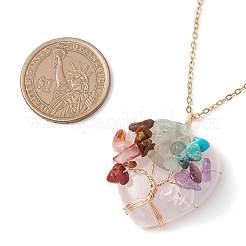 Colliers avec pendentif en pierres précieuses pour le yoga et les chakras&nbsp;NJEW-JN05083-01
