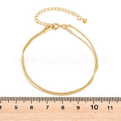 Doppellagige Armbänder aus Edelstahl 304 mit Kugel- und Schlangenkette für Damen&nbsp;BJEW-F537-02G