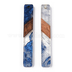 Grands pendentifs en résine transparente et bois de noyer&nbsp;RESI-ZX017-62