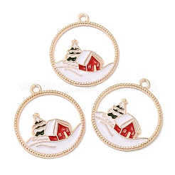 Pendentifs de Noël en alliage de zinc et émail&nbsp;LS-ENAM-Q500-01G-01