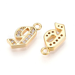 Breloques en laiton avec zircone cubique de micro pave&nbsp;KK-N261-104J-G