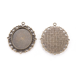 Bases camafeos colgantes ovales de estilo tibetano&nbsp;TIBE-473-AB-NR