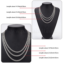 1 collar de cadena de eslabones cubanos de acero inoxidable 304 para hombres y mujeres.&nbsp;NJEW-BM0001-08F