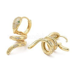 Orecchini a cerchio con micro pavé di zirconi in ottone placcato cremagliera&nbsp;EJEW-F324-06G