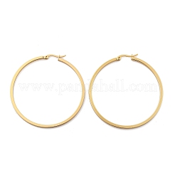 Pendientes de aro de acero inoxidable 201&nbsp;LS-EJEW-P304-14A-G