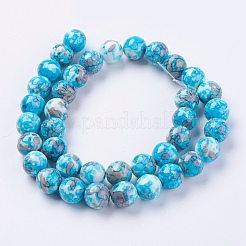 Synthetische ozean weiße jade (regen blume stein) perlen stränge&nbsp;G-GR8MM-223