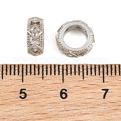 Messing Micro Pave klare Zirkonia europäische Perlen&nbsp;CU-CBA6A75-14P