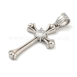 Pendentifs en acier inoxydable 304 avec zircone cubique&nbsp;STAS-C102-02P