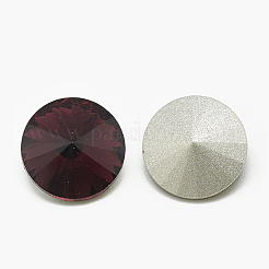Cabochons en verre avec strass de dos avec point&nbsp;RGLA-T086-12mm-18