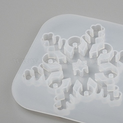 Weihnachten DIY Schneeflocke Silikon Anhänger Formen&nbsp;X-DIY-P006-31