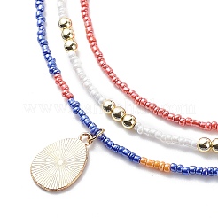Ensemble de colliers de perles d'imitation de perles de verre de style 3pcs 3&nbsp;NJEW-JN04013