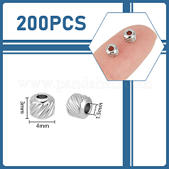 200 Stück 303 Edelstahlperlen&nbsp;STAS-UN0055-38