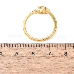 Anillos abiertos de latón con micropavé de circonitas cúbicas para mujer&nbsp;RJEW-F217-03G