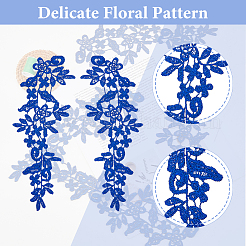 Blumen-Polyester-Stickerei-Spitzenornament-Zubehör&nbsp;PATC-WH0005-53B