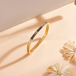 1 brazalete rectangular con bisagra de circonita cúbica transparente&nbsp;BJEW-UN0001-37G