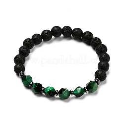 Ensemble de bracelets extensibles en perles d'oeil de tigre naturelles teintes et chauffées&nbsp;BJEW-JB06651