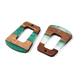 Pendentifs en résine transparente et bois de noyer&nbsp;RESI-ZX017-57