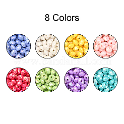 800pcs 8 Farben undurchsichtige Acrylperlen&nbsp;MACR-CJ0001-28