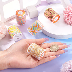 5 Rolle 5 Farben 4-fädige Polycotton-Kordel mit Metallicfaden&nbsp;OCOR-TA0003-07