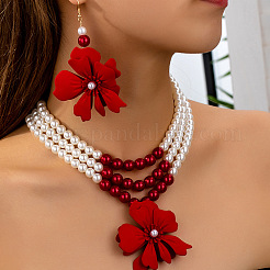 Set di gioielli con ciondolo a forma di fiore in lega&nbsp;FS-WG80176-01