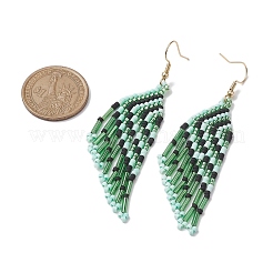 Boucles d'oreilles pendantes bohèmes en acier inoxydable 304 avec verre&nbsp;EJEW-MZ00176-03