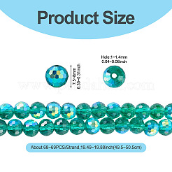 1 brin de perles de verre transparentes électrolytiques&nbsp;EGLA-TADJ0001-15E
