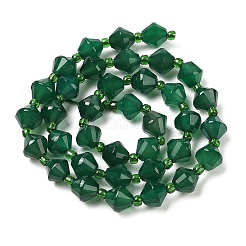 Natürliche grüne Onyx Achat Perlen Stränge&nbsp;G-NH0001-F01-01A