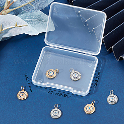 6 Stück 2 Farben Messing Micro Pave Zirkonia Anhänger&nbsp;ZIRC-BBC0003-68C