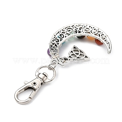 Décorations de pendentif de lune en alliage et pierres synthétiques et naturelles&nbsp;HJEW-JM01576-02