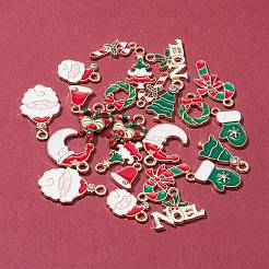24 stücke 12 stil weihnachtsthema umweltfreundliche legierung emaille anhänger&nbsp;ENAM-FS0001-30