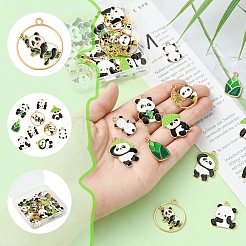 36 pz 9 stili panda tema ciondoli in lega smaltata&nbsp;ENAM-FS0002-31