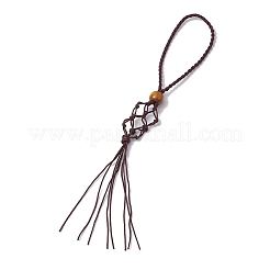 Décorations de pendentif de pochette de pierres précieuses naturelles brutes de pépites&nbsp;HJEW-JM01931-02