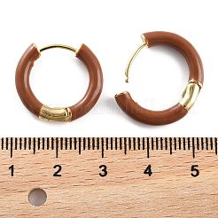 Orecchini a cerchio in ottone e 925 perno in argento sterling&nbsp;EJEW-R013-02G-02